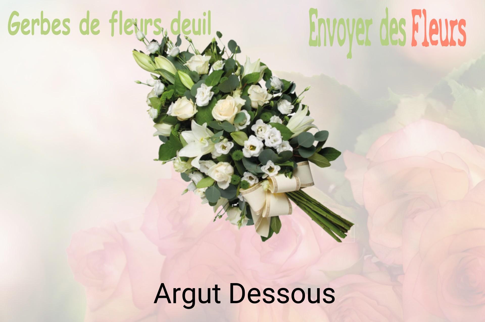Gerbe de fleurs de deuil livrée à Argut-Dessous